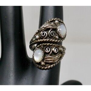 Silver Cloud SC Sterling Silver Mother of Pearl Wrap Ring Size 6